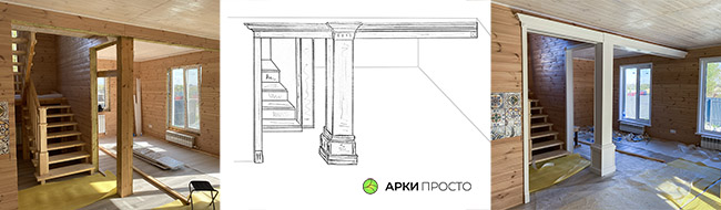 portal-s-kornizom-kolonoy-podium